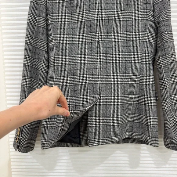 J Crew Regent Blazer Glen Plaid Wool Size 2